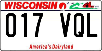 WI license plate 017VQL