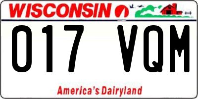 WI license plate 017VQM
