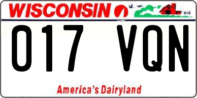 WI license plate 017VQN