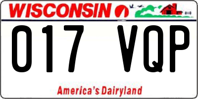WI license plate 017VQP