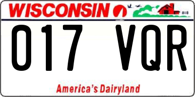 WI license plate 017VQR