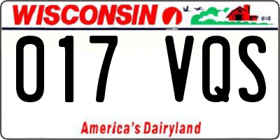 WI license plate 017VQS