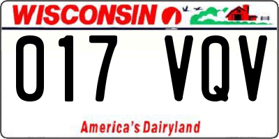 WI license plate 017VQV
