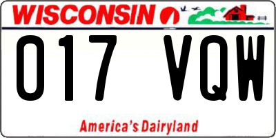 WI license plate 017VQW