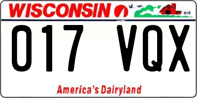 WI license plate 017VQX