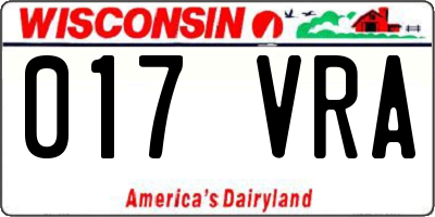 WI license plate 017VRA
