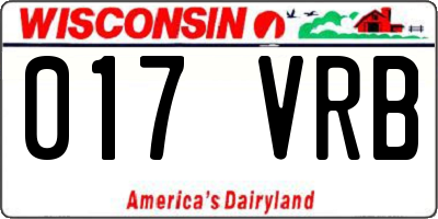 WI license plate 017VRB