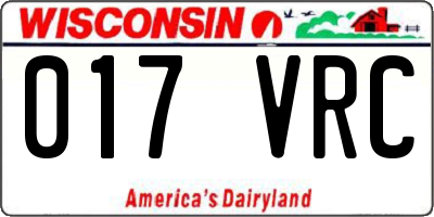 WI license plate 017VRC