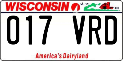 WI license plate 017VRD