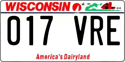 WI license plate 017VRE