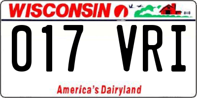 WI license plate 017VRI