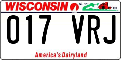 WI license plate 017VRJ
