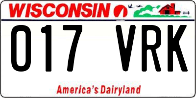 WI license plate 017VRK