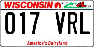 WI license plate 017VRL