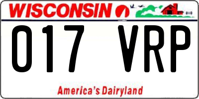 WI license plate 017VRP