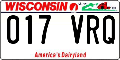 WI license plate 017VRQ