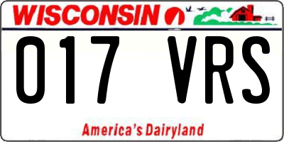 WI license plate 017VRS