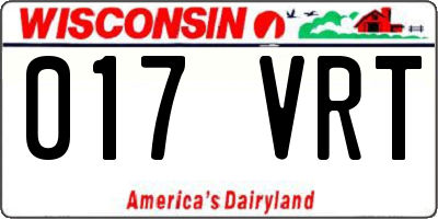 WI license plate 017VRT