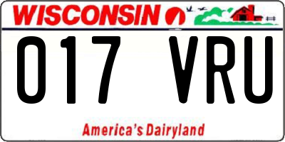 WI license plate 017VRU