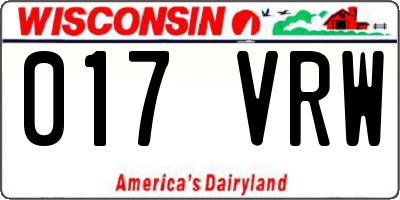 WI license plate 017VRW