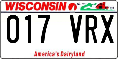 WI license plate 017VRX