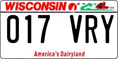WI license plate 017VRY