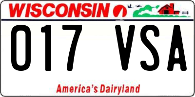 WI license plate 017VSA