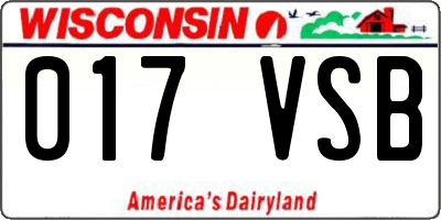 WI license plate 017VSB