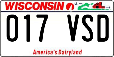 WI license plate 017VSD