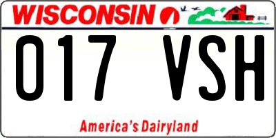 WI license plate 017VSH
