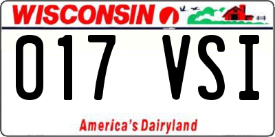 WI license plate 017VSI