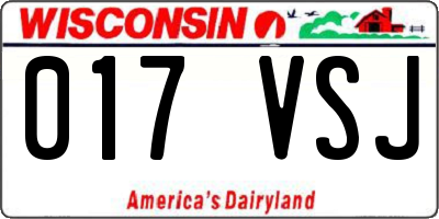 WI license plate 017VSJ