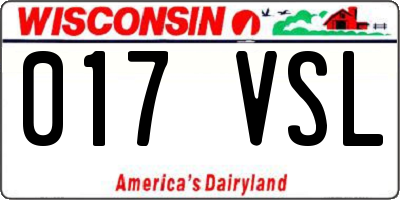 WI license plate 017VSL