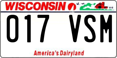 WI license plate 017VSM