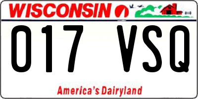 WI license plate 017VSQ