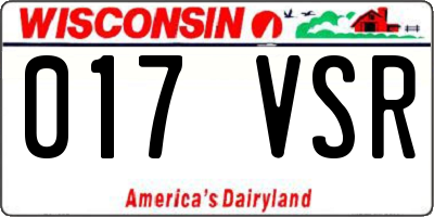 WI license plate 017VSR