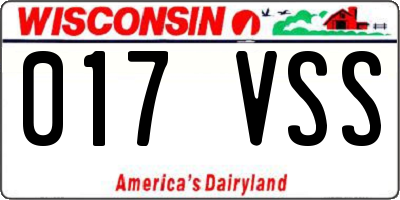 WI license plate 017VSS
