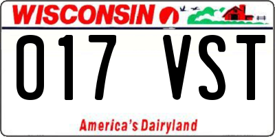 WI license plate 017VST