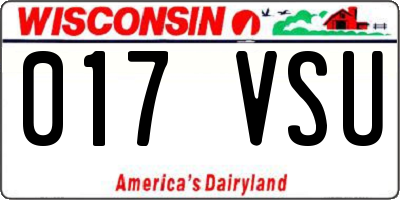 WI license plate 017VSU