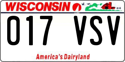 WI license plate 017VSV