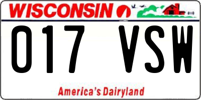 WI license plate 017VSW