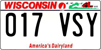 WI license plate 017VSY