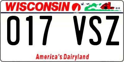 WI license plate 017VSZ