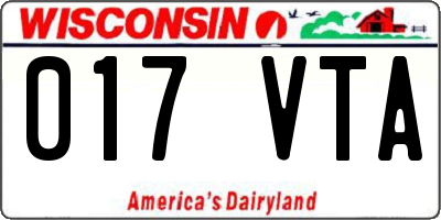 WI license plate 017VTA
