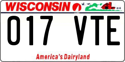 WI license plate 017VTE