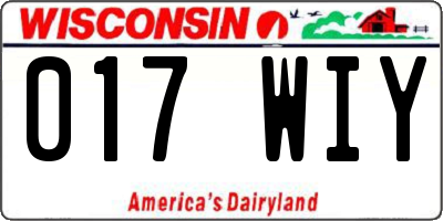 WI license plate 017WIY