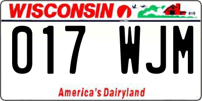 WI license plate 017WJM