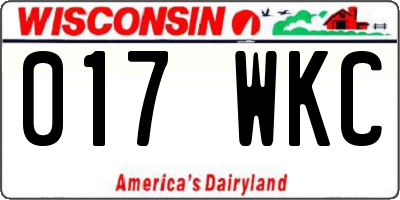 WI license plate 017WKC