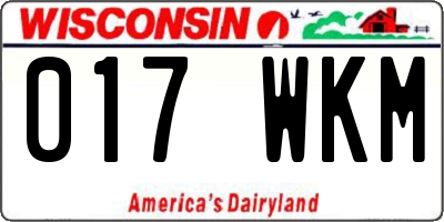 WI license plate 017WKM