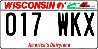 WI license plate 017WKX